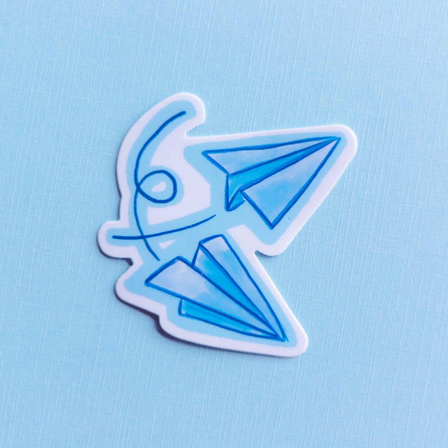 Two Paper Airplanes Flying Sticker
