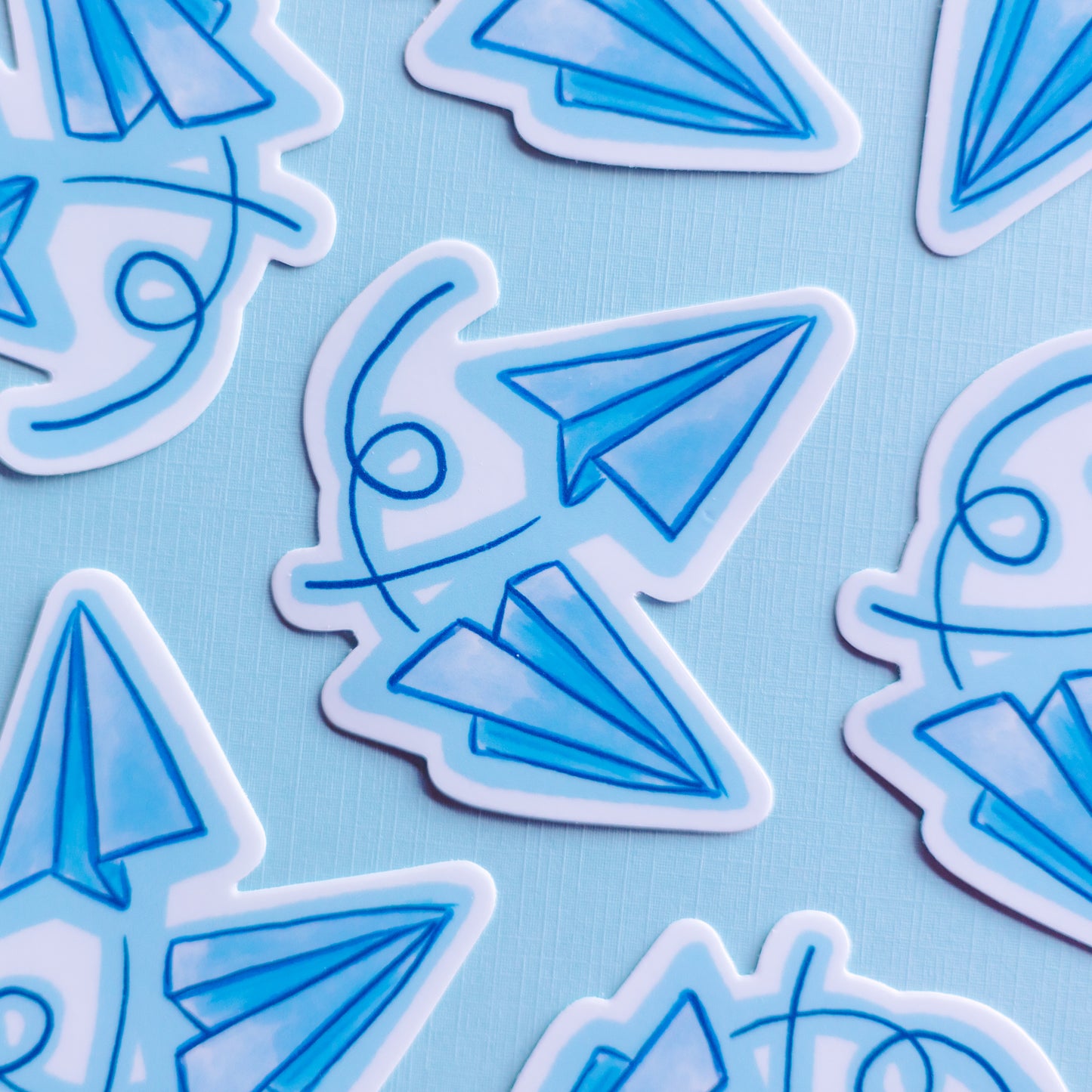 Two Paper Airplanes Flying Sticker